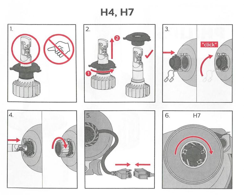 LED lamp H7 Philips Ultinon Pro5100 HL 12-24V 2 stuks