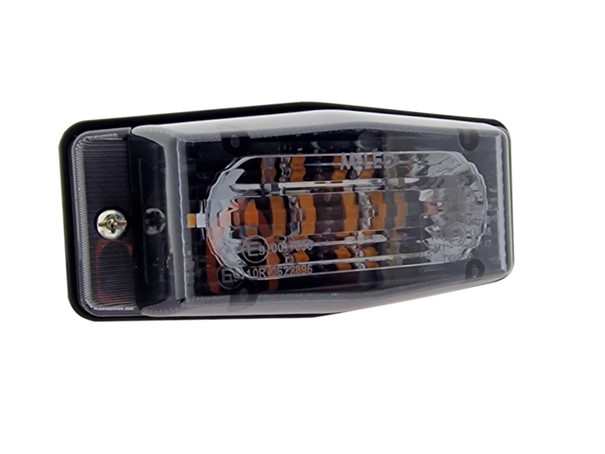 LED dubbelbrander met flitser smoke zwarte lens 12/24V 