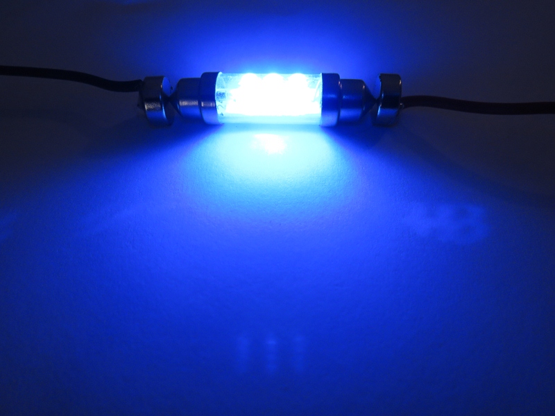Led buislamp blauw 42 mm 24V, 1 stuk
