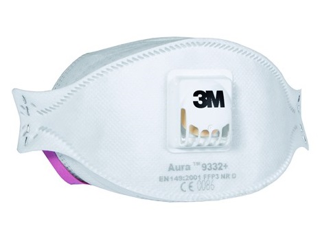 Stofmasker Aura 9332 3M FFFP3, 10 stuks