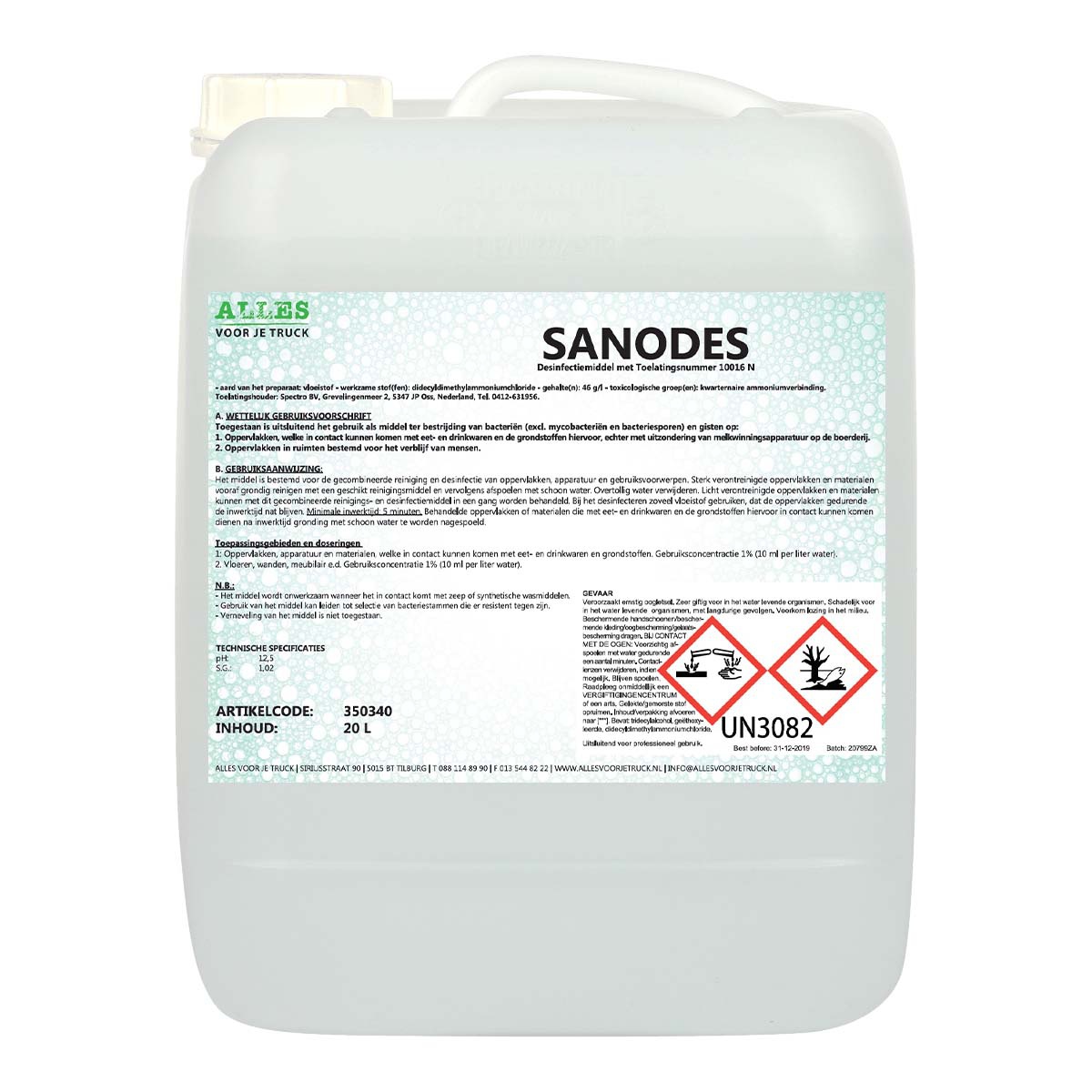 Desinfectiemiddel AVJT Sanodes, 20 ltr