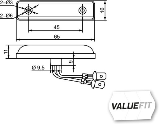 Markeringslamp Hella valuefit led 24v