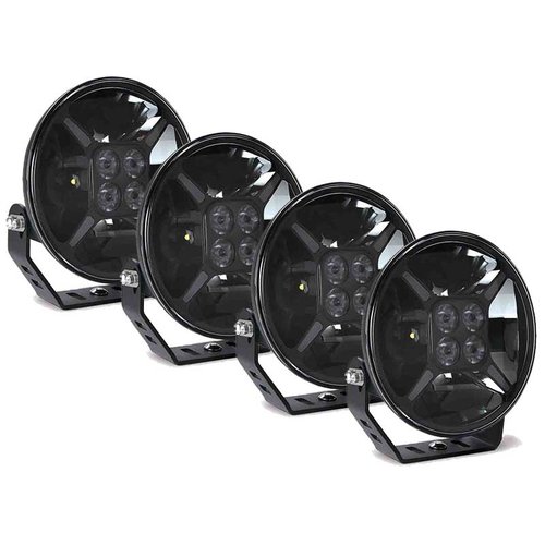 Set 4 stuks verstraler Graveler zwart Full Led 12/24V