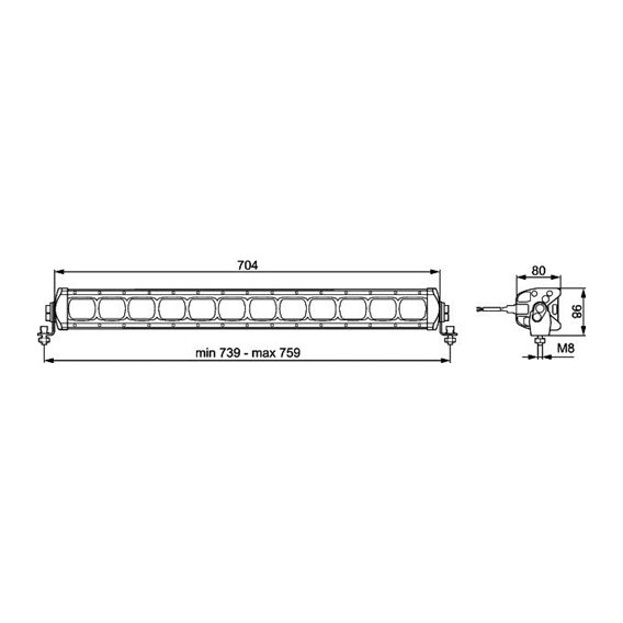 Led bar LBX 720 88W Hella 10/30V