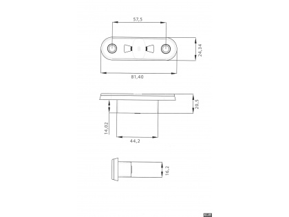 Markeringslamp Aspock met P&R stekker led 12/24V