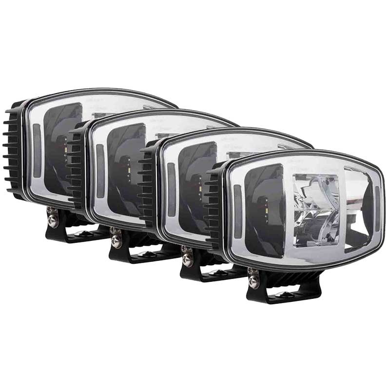 Set 4 stuks verstraler Infinity chroom Full Led 12/24V
