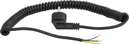Spiraal kabel 3x1mmq met randaarde stekker 220V