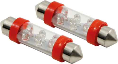 Led buislamp Aspock rood 42mm 24V, 2 stuks