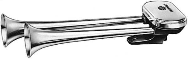Tweetonige luchthoorn verchroomd 24V