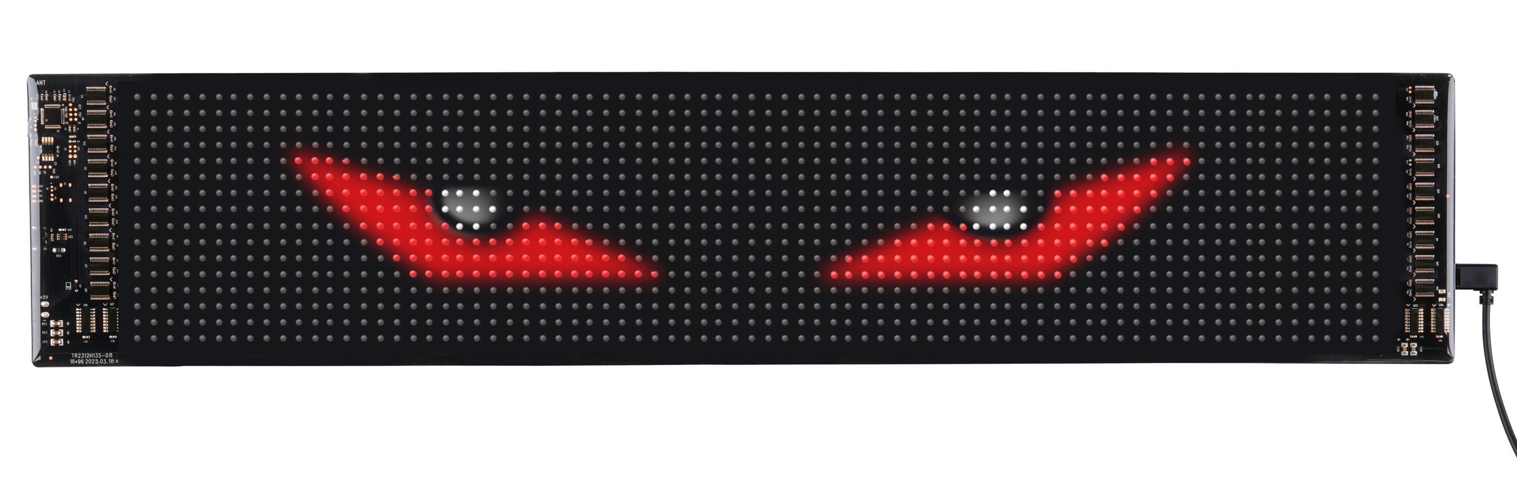 LED flexibele display 'devil eyes' USB 590 x 120 mm - werkt met app 