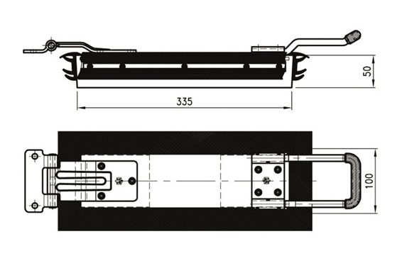 Ventilatieluik 110x335x50mm trailer Pastore Lombardi