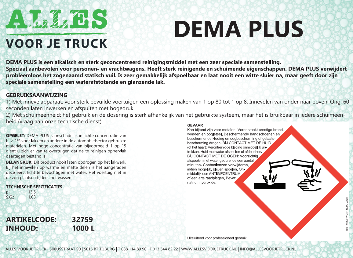 Truckshampoo AVJT Dema Plus, 1000 ltr