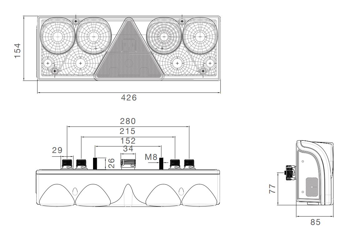 Achterlicht Europoint 2 Aspock 24V rechts