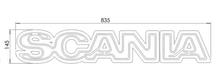 Verlichte Scania letters LED Xenon wit