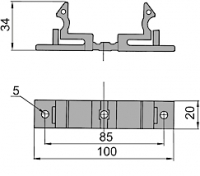 Klem kunststof t.b.v. ventilatieluik Pastore Lombardi