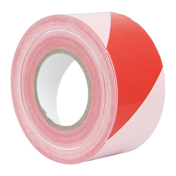 Afzetlint rood/wit 80 mm lengte 500 meter