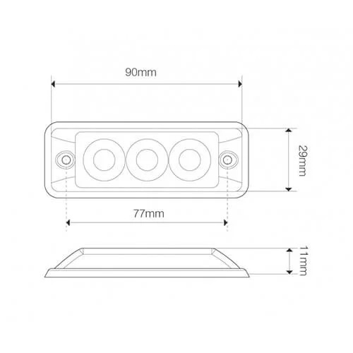 Flitser LED truckled 3 leds 12/24V