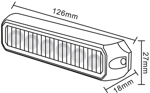 Flitser Tralert 6 led 12/24V R65 oranje