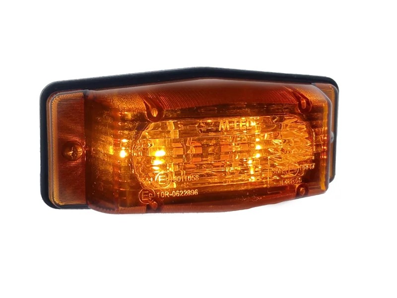 LED dubbelbrander met flitser oranje lens 12/24V 