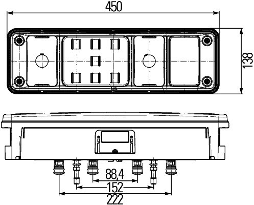 Achterlicht EasyConn 1 Hybride Hella 24V rechts