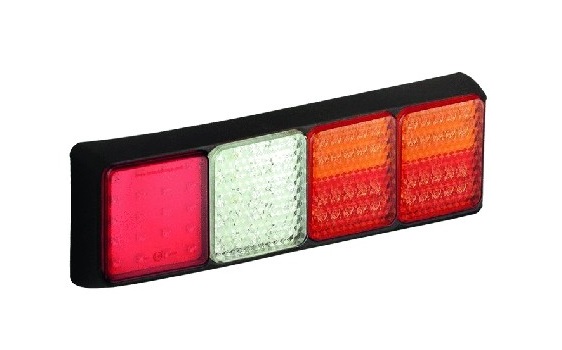 Achterlicht 4-kamer rem/achter/knipper/achteruit/mist 100 LED Autolamps 12/24V links