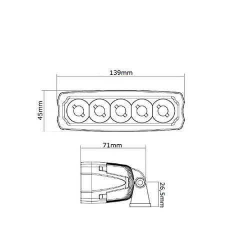 Werklamp Tralert LED 1500 lumen 5X3W Spot Flood 12-24V