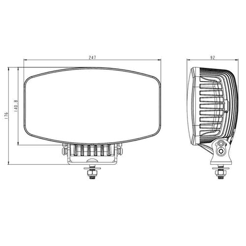 Set 4 stuks verstraler Infinity zwart Full Led 12/24V