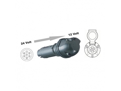 Spanningsreductie-adapter Secorut 24V 7p naar 12V 7p