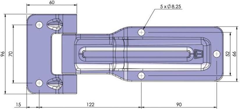 Trailer deur scharnier RVS 235mm