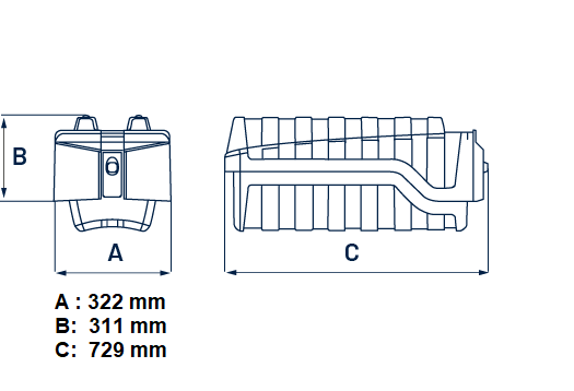 Brandblusserbox horizontaal Lago Slykon 6 / 9 / 12 Kg 