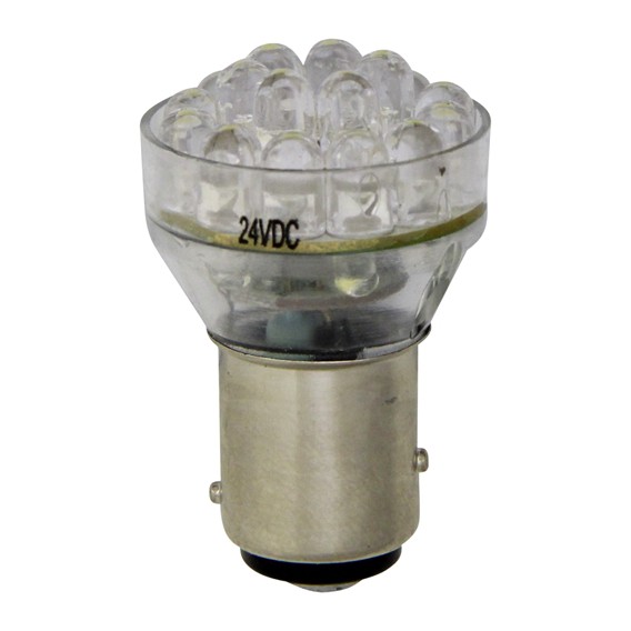 Led lamp Aspock wit BAY15D 24V, 2 stuks