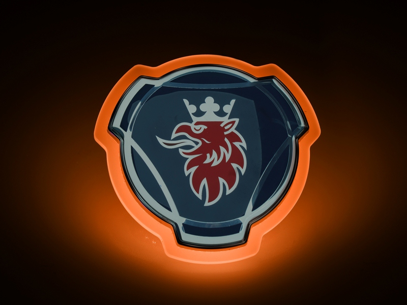 Verlicht Scania embleem LED Geel