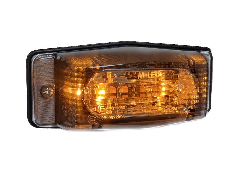 LED dubbelbrander met flitser heldere lens 12/24V 