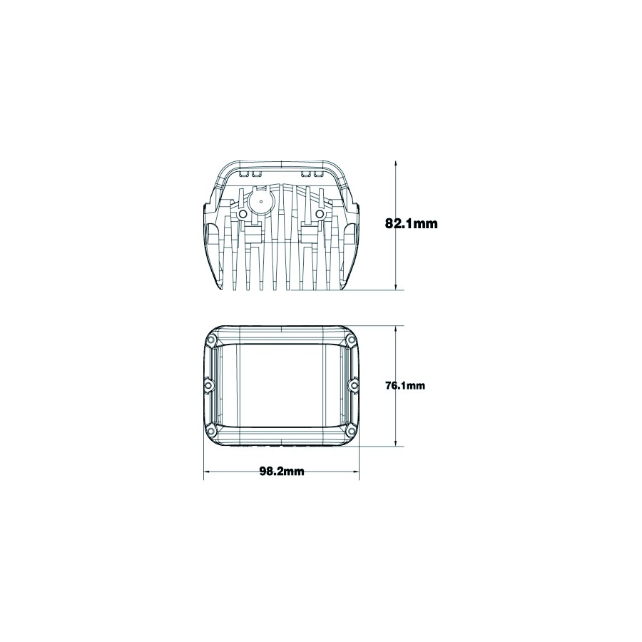 Werklamp led L0061 45W met side shooters 12/24V, set 2 stuks