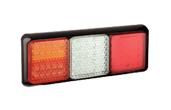 Achterlicht 3-kamer rem/achter/knipper/achteruit/mist 100 LED Autolamps 12/24V links