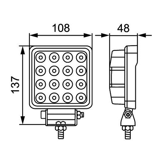 Werklamp Hella ValueFit 16-led 25W 80cm 12/24V 