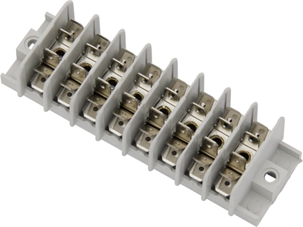 Verdeelstrip 8 x 6 vlakstekker aansluitingen 6.3 mm