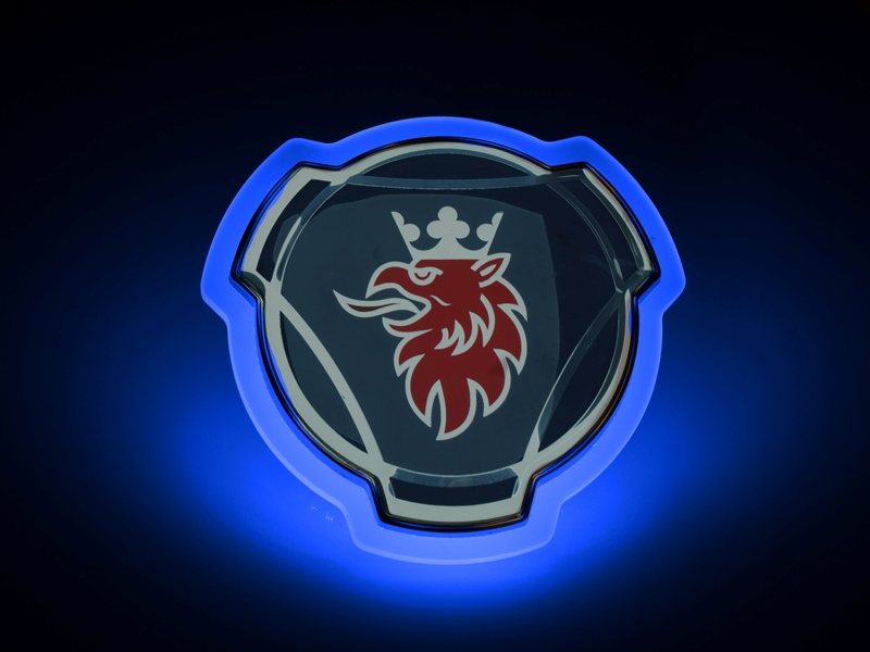 Verlicht Scania embleem LED Blauw