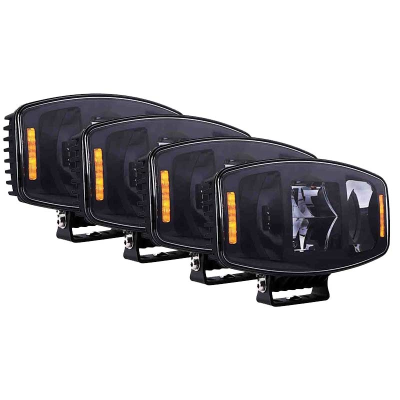 Set 4 stuks verstraler Infinity zwart Full Led 12/24V