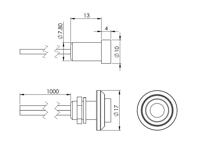 LED spot 24V rood, set 5 stuks