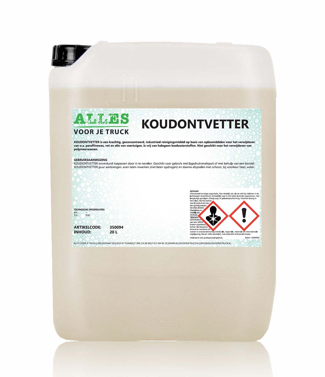 Voertuig ontvettingsmiddel AVJT Koudontvetter, 20 ltr