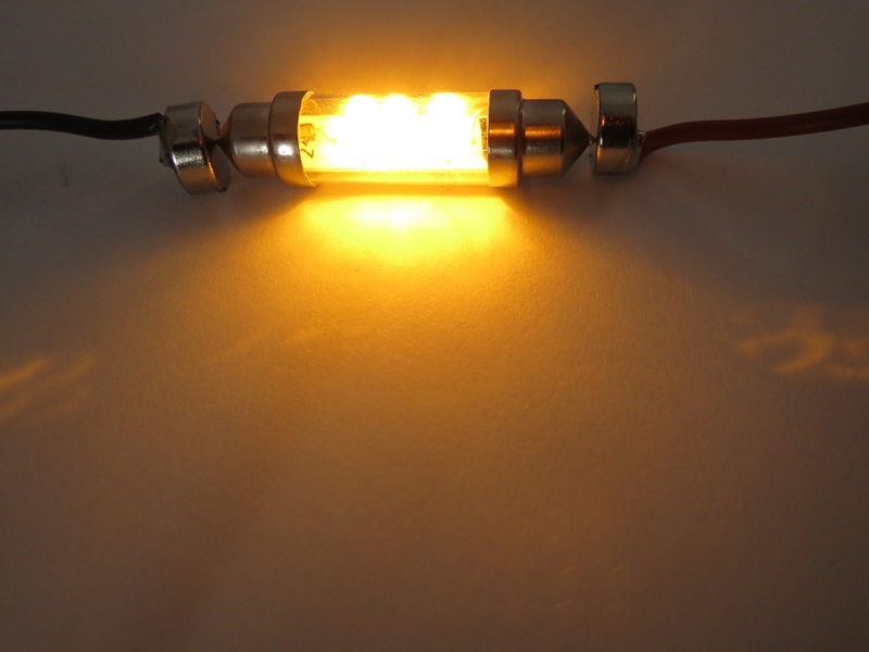 LED Buislamp oranje 42mm 24V, 1 stuk