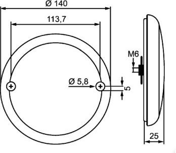 Achterlicht hamburger LED Ø140 mm Hella 12/24V