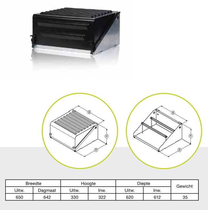 Accubak staalverzinkt Tilbox 650mm 