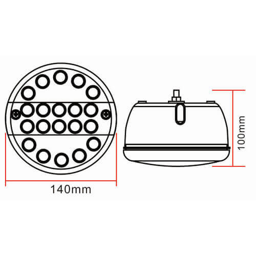 Mistachterlicht hamburger Tralert LED 12V / 24V