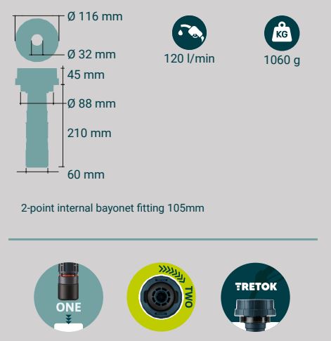 Anti-diefstal vulhals Tretok 105 voor DAF, Iveco, MAN, Mercedes, Renault en Volvo