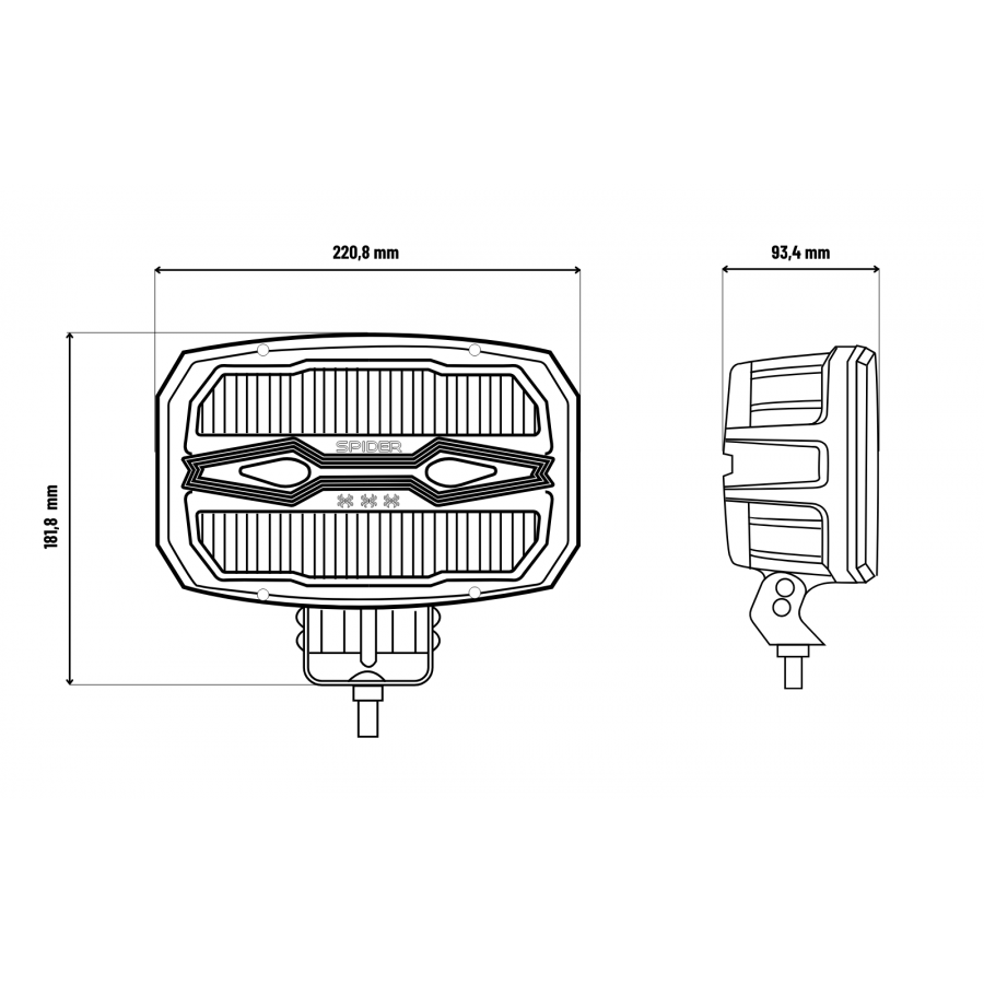 Verstraler LED X-spider 12V/24V met DRL & flitser wit en oranje 