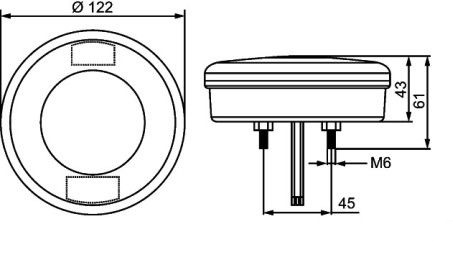 Achteruitrijlamp hamburger LED Ø122 mm Hella 12/24V