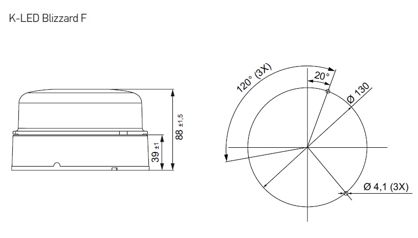 Flitslamp Hella K-LED Blizzard 12-24V