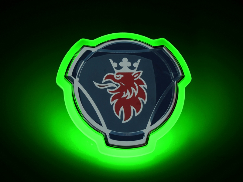 Verlicht Scania embleem LED Groen